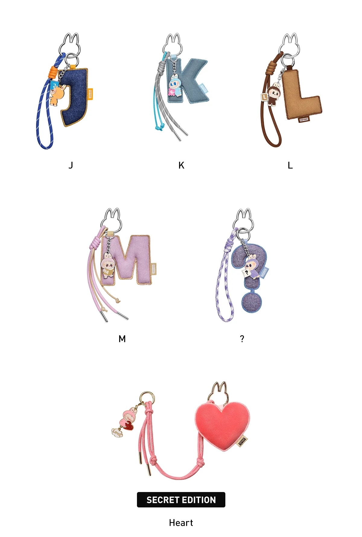 Pop Mart Labubu the Monsters Pin For Love Series Letter Pendent Blind Box (A to M) - Image 3
