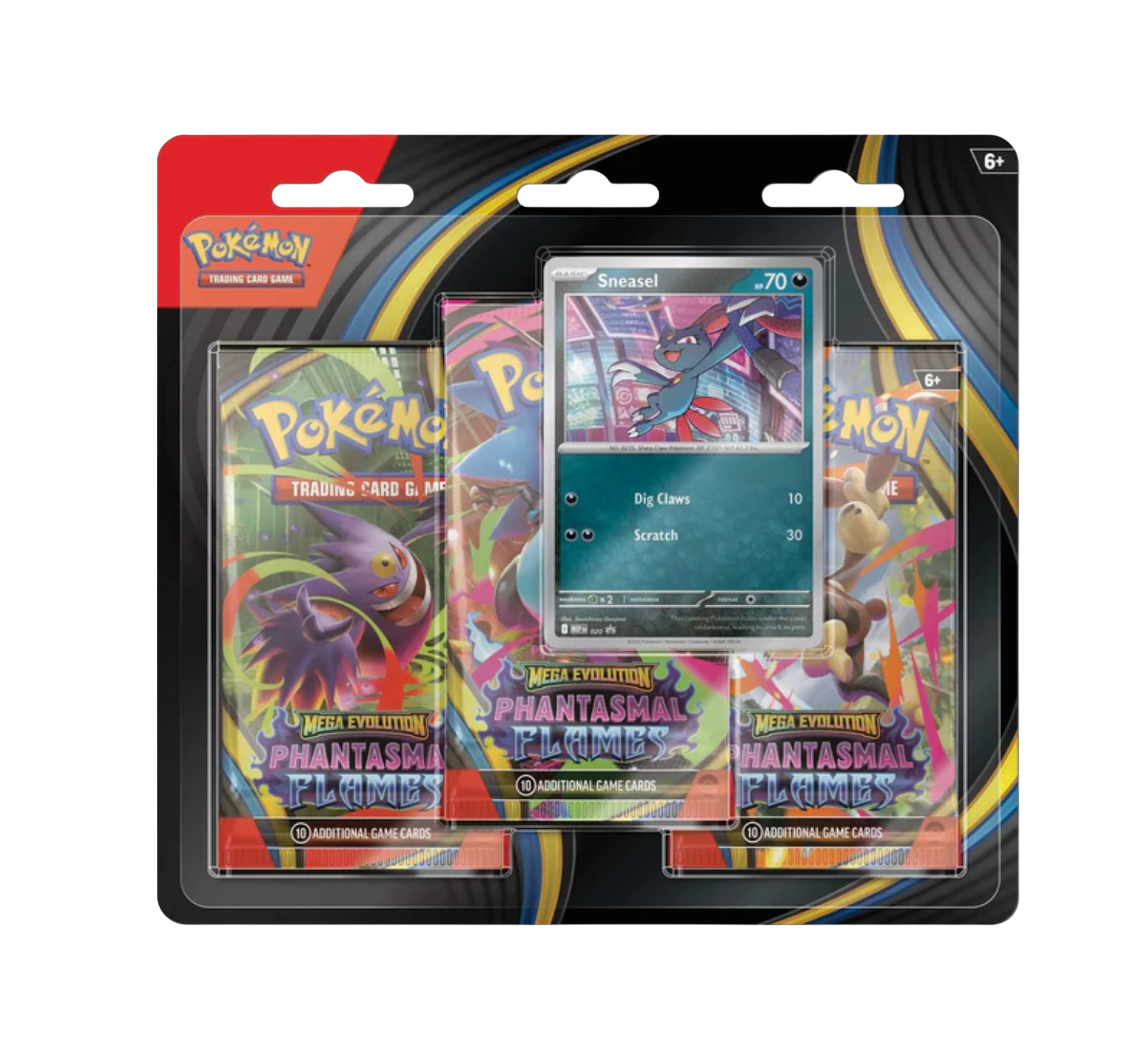 Pokemon TCG: Mega Evolution Phantasmal Flames 2 Sneasel 3 Packs Blister Pack collectables mart