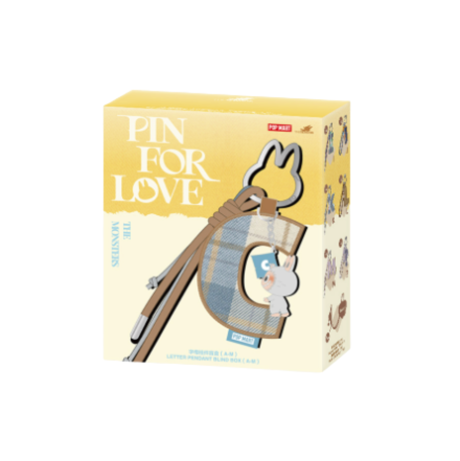 Pop Mart Labubu the Monsters Pin For Love Series Letter Pendent Blind Box (A to M) - Image 1
