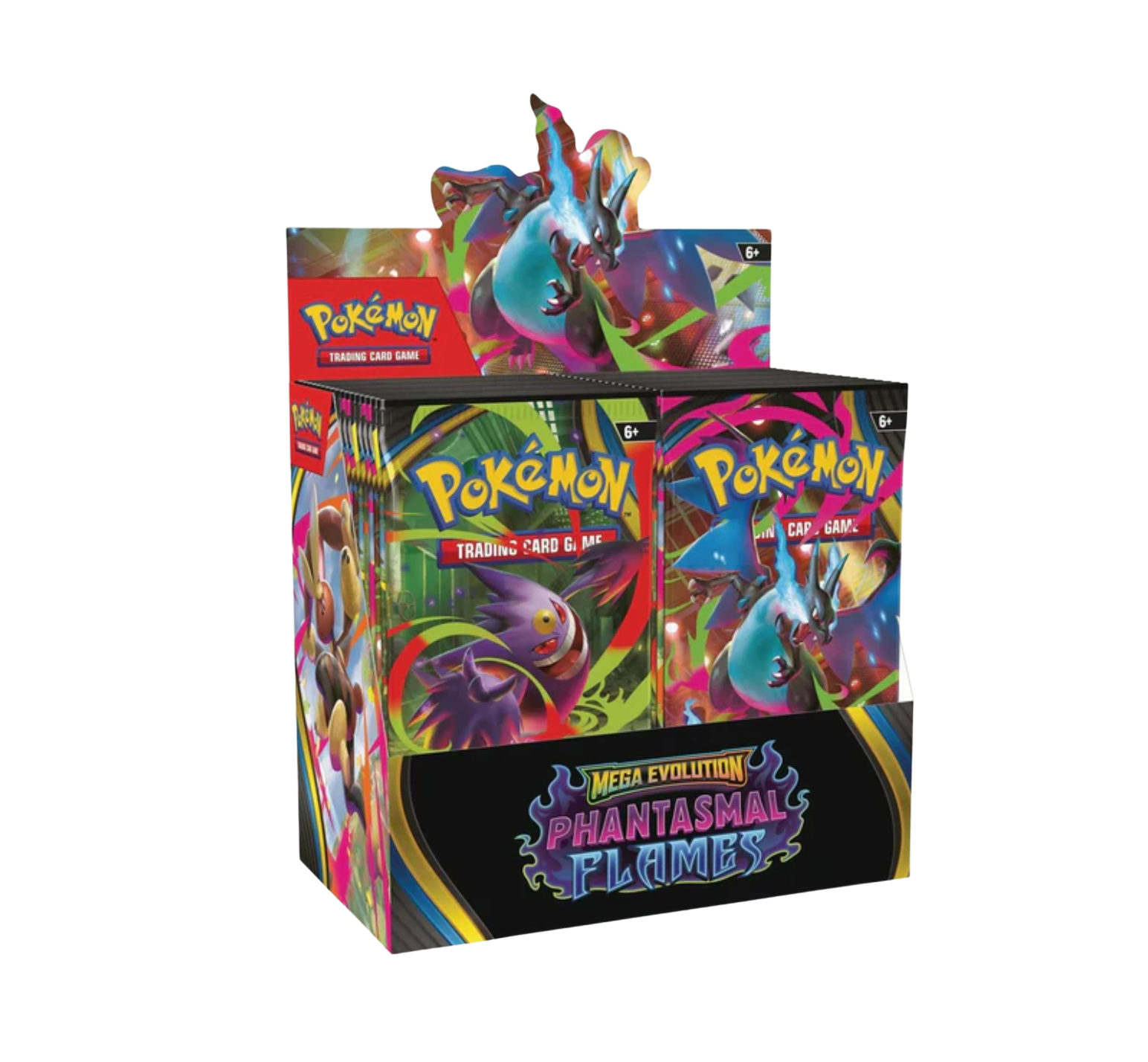 Pokémon TCG Mega Evolution 2 Phantasmal Flames Booster Box front packaging